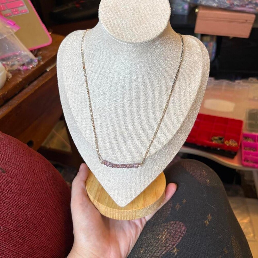 Amethyst bead pendant necklace with a boho vibe #fairycore #cottagecore #crystal